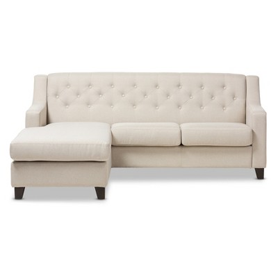 Arcadia Fabric Upholstered Button - Tufted 2 - Piece Sectional Sofa