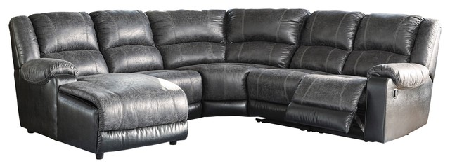 Ashley Nantahala 5-Piece Sectional Sofa Set, Slate - Transitional