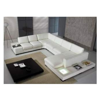 Amazon.com: Modern Leather 5 Piece Sectional Sofa in White: Kitchen