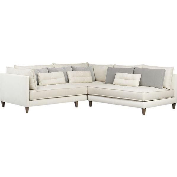 White 2-Piece Armless Sectional Sofa