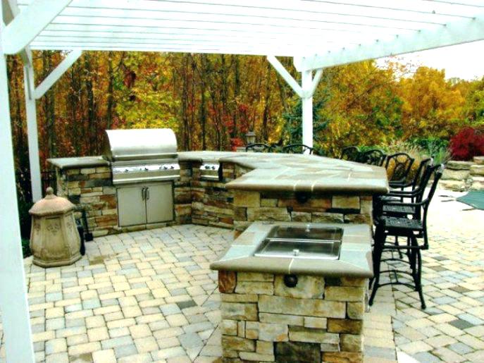 Covered Outdoor Kitchen Plans Built In Backyard Grills In Outdoor