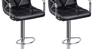 Amazon.com: SONGMICS Set of 2 Adjustable Swivel Bar Stool Chairs