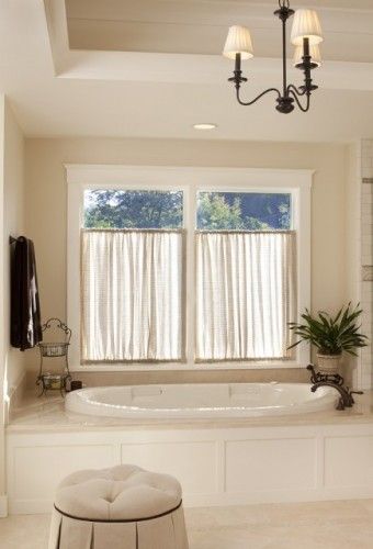 Bathroom window treatment - like - brings more light into the