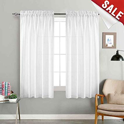 Amazon.com: Privacy Semi Sheer Curtains for Bedroom Casual Weave