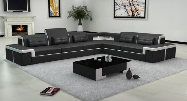 Latest design living room sofa big leather sofa 0413 B2021-in Living