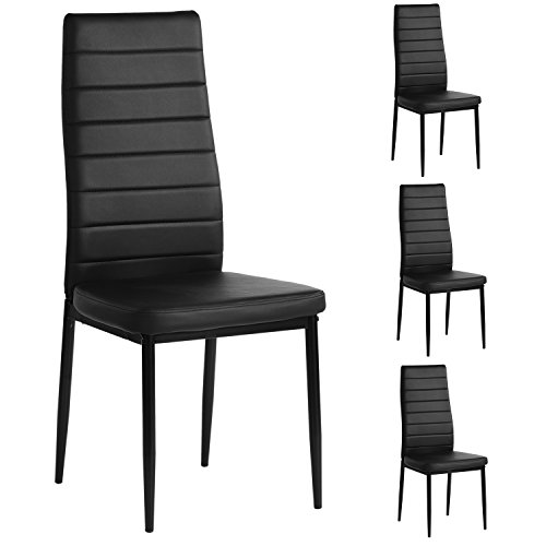 Amazon.com: Aingoo Kitchen Chairs Set of 4 Dining Chair Black with