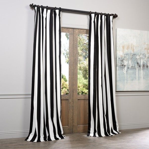 Inspiring Black And White Stripped Curtains Designs with Area Rugs
