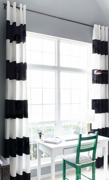 DIY Black & White Striped Curtains