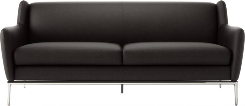 Alfred Black Leather Sofa + Reviews | CB2