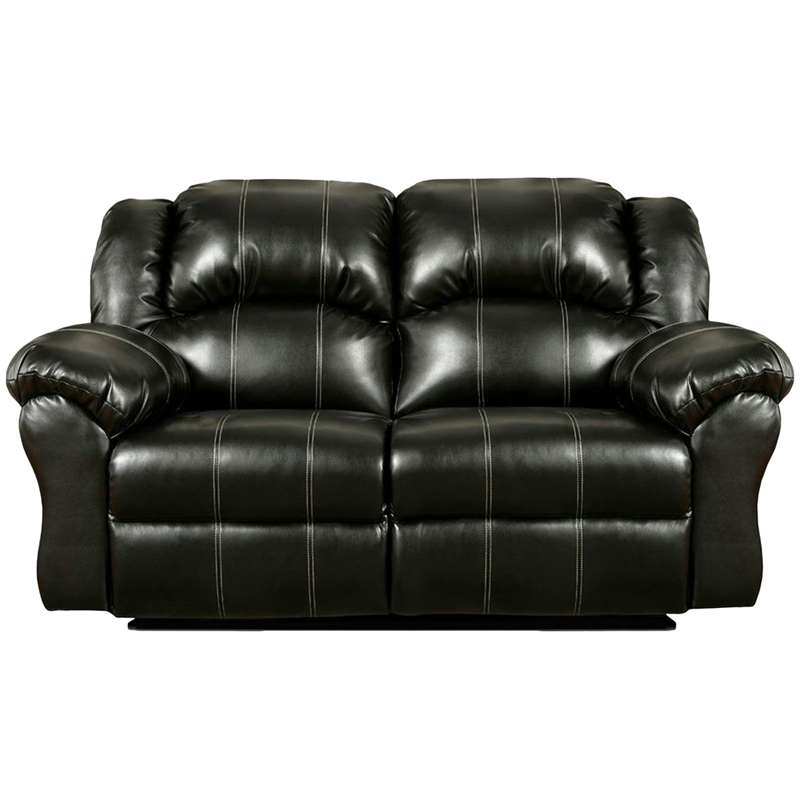 Exceptional Designs by Flash Taos Black Leather Reclining Loveseat