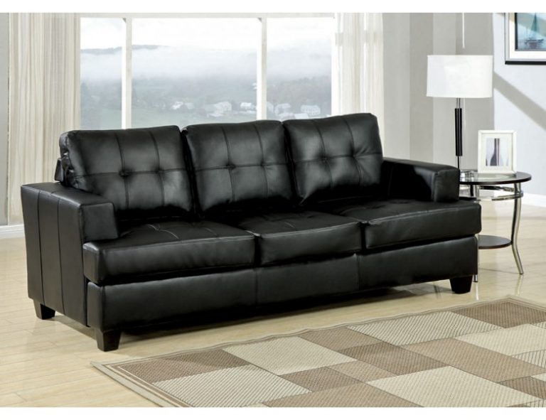 Black Leather Sofa Bed 10 768x591 