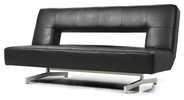 Black Eco-Leather Sofa Bed - Modern - Futons - by New York Furniture