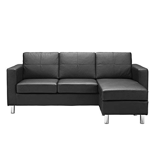 Amazon.com: Modern Bonded Leather Sectional Sofa - Small Space