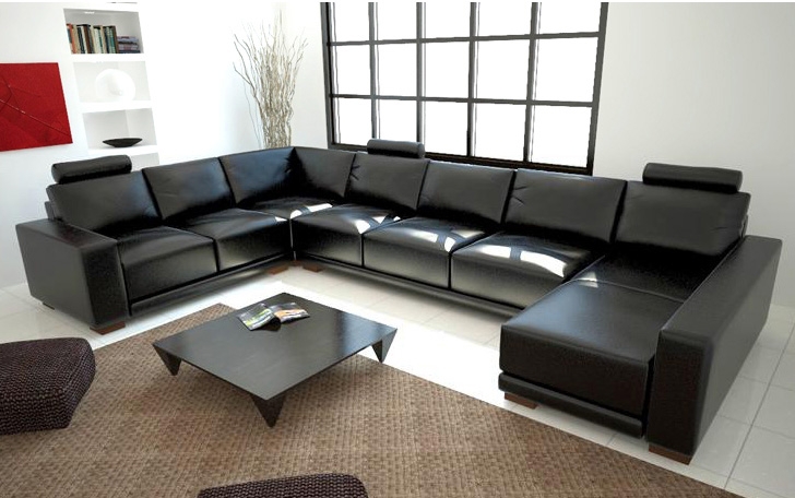 Modern Black Sectional Sofa TOS-LF-1001