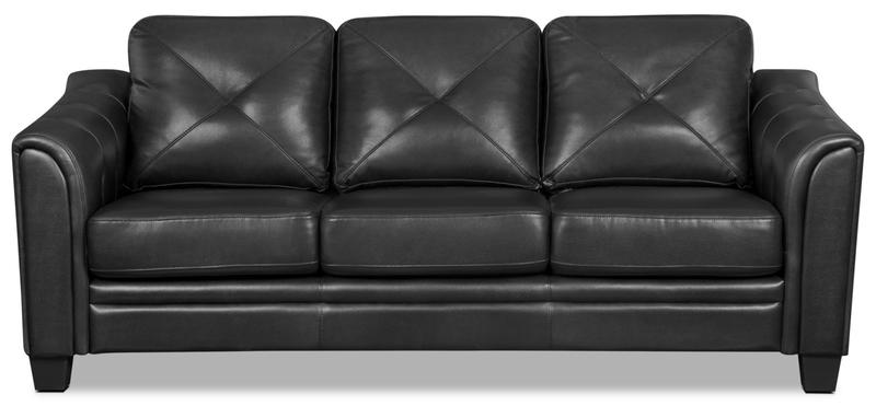 Andi Leather-Look Fabric Sofa u2013 Black | The Brick