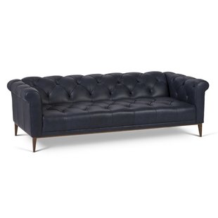 Dark Blue Leather Sofa | Wayfair