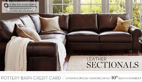 Leather Sectionals & Leather Sectional Sofas | Pottery Barn | My