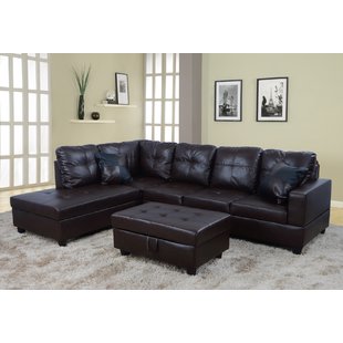 Living room seating – brown
leather sectional sofa