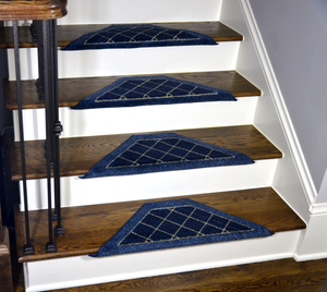 Blue Bullnose Carpet Stair Treads
