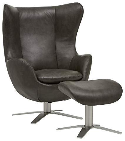 Amazon.com: Rivet Jackson Leather Swivel Chair and Ottoman,: Kitchen