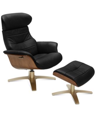 Furniture Annaldo Leather Swivel Chair & Ottoman 2-Pc. Set