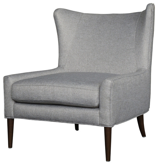 Paola Modern Classic Peacock Blue Velvet Wing Lounge Chair - Modern