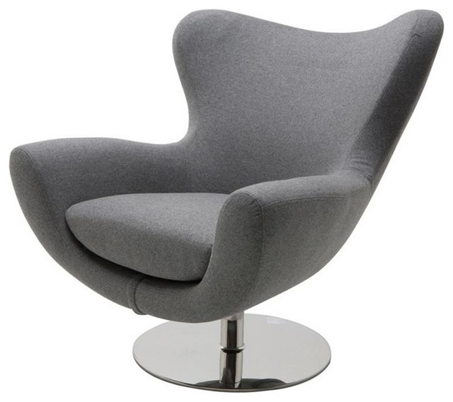 Comfortable Lounge Chair With High Polish Stainless Steel Swivel