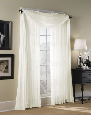 Bedroom curtains- Hampton Sheer Voile Scarf Valance | Dream Home