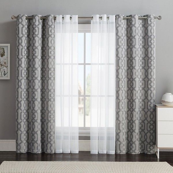 Vcny 4-pack Barcelona Double-Layer Curtain Set, Gray ($32) ❤ liked