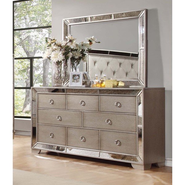 Shop Best Master Furniture Silver Bronze Dresser and Mirror - Free