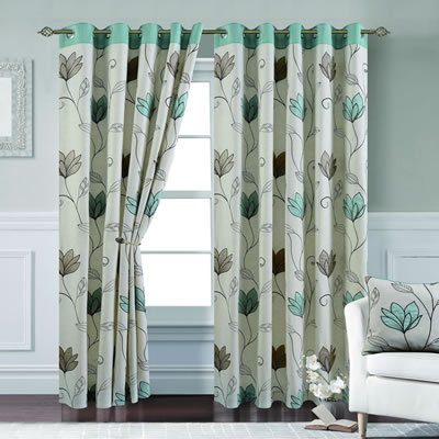 Paloma Duck Egg Lined Curtains | Chiltern Mills