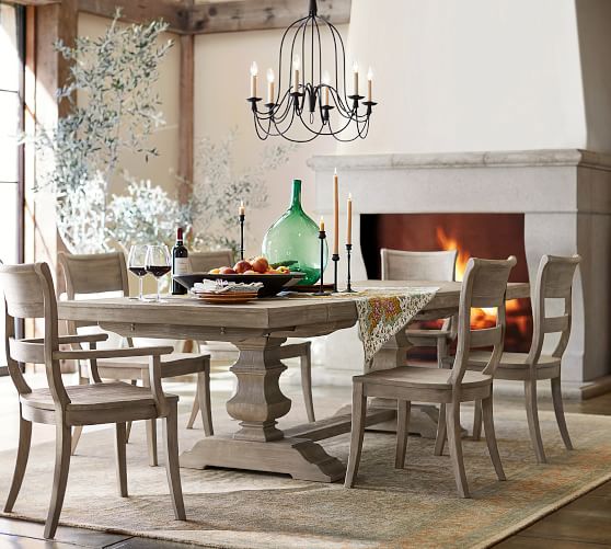 Banks Extending Dining Table, Gray Wash | Pottery Barn