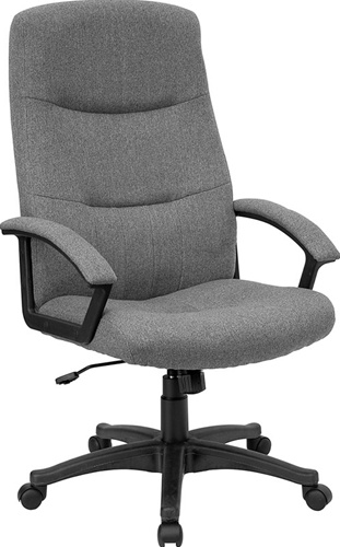 Gray Fabric Upholstered High Back Executive Swivel Office Chair by