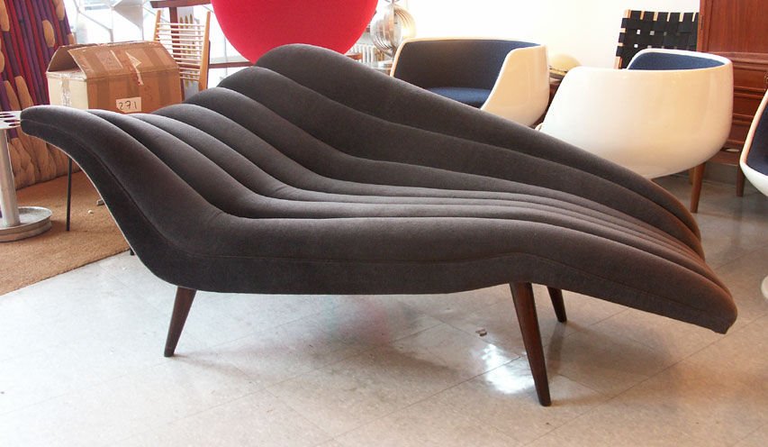 Ultra Chic Chaise Lounge Modernist Fainting Couch at 1stdibs