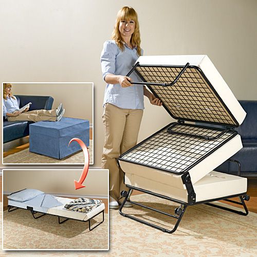 An Ottoman that Turns into a Guest Bed! That is AWESOME! www