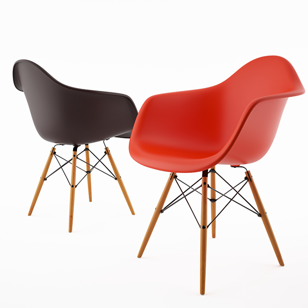 Free 3d model: Armchair DAW by Vitra Eames on Behance