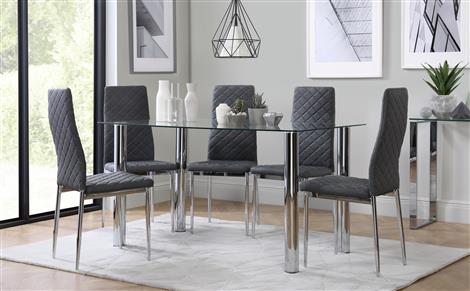 Glass Dining Room Table And Chairs - Salongallery Dining Room