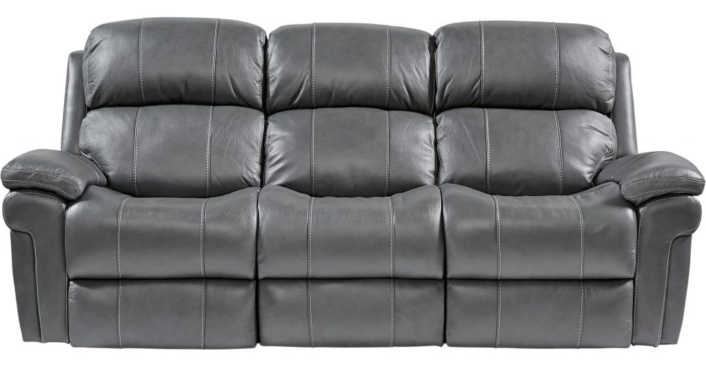 standard living gray reclining leather sofa