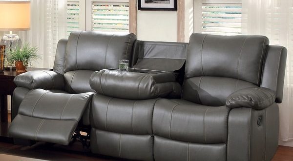 Gray Leather Reclining Sofa Is A Beautiful Selection For Your Home   Gray Leather Reclining Sofa 600x330 