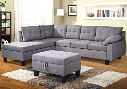 Amazon.com: Harper&Bright Designs Sectional Sofa Set with Chaise
