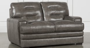 Gina Grey Leather Loveseat | Living Spaces