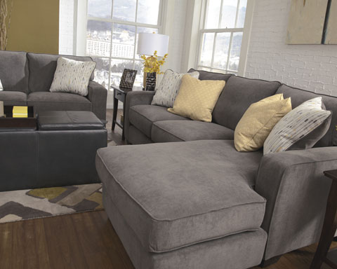 Grey Fabric Sectional Sofa - Steal-A-Sofa Furniture Outlet Los
