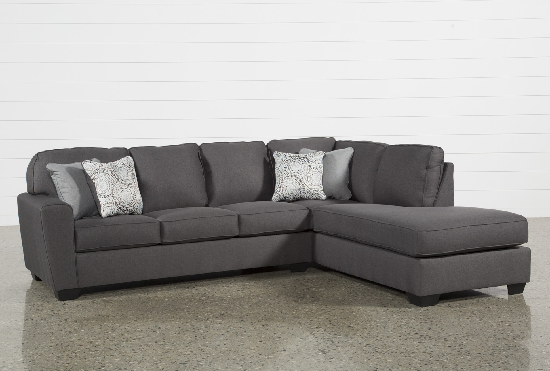 Mcdade Graphite 2 Piece Sectional W/Raf Chaise | Living Spaces