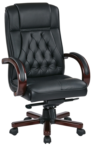 Tradittional High Back Executive Leather Office Chair - Office Star. Full