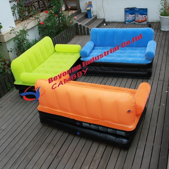 Bestway 67356 Multi max double flocked inflatable sofa bed lounge