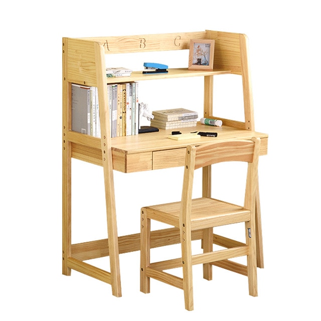 Solid Wood Kids Table and Chair Sets Student Study Table Household