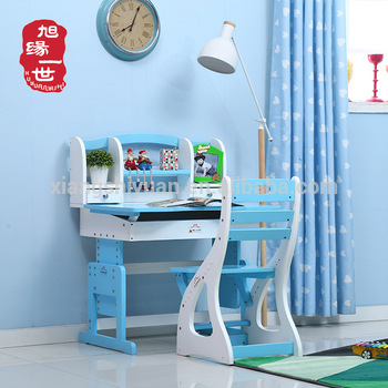 Preschool Children Type Solid Wood Kids Study Table And Chair Set