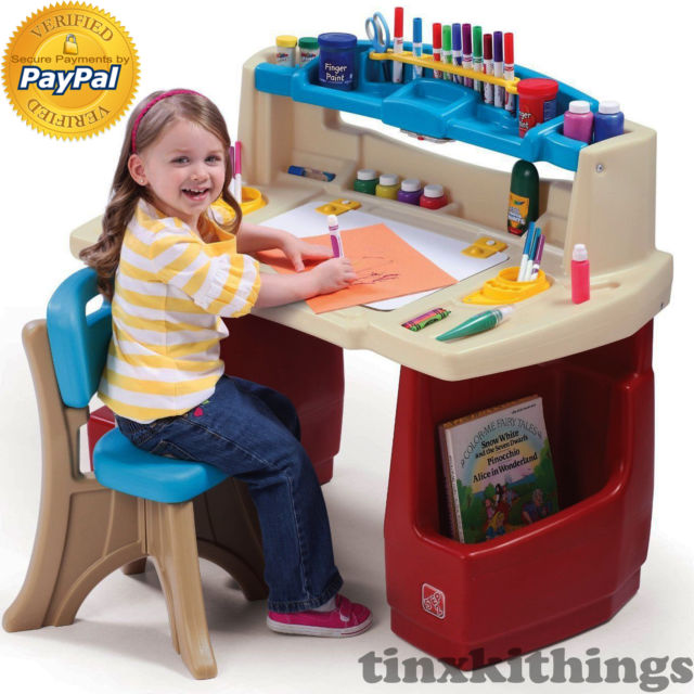 Buy Kids Art Desk Table with Chair Set Small Toddler Play Room