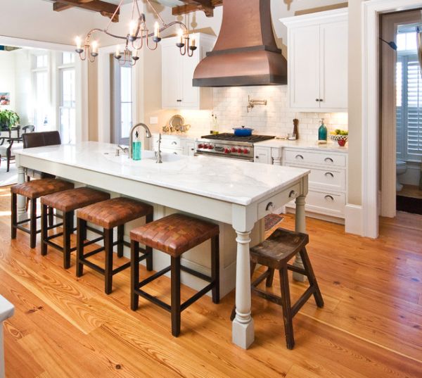 30 Kitchen islands with tables, a simple but very clever combo