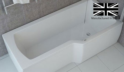Buy 1700MM L Shape Shower Bath & Screen (RH) - Bathshop321